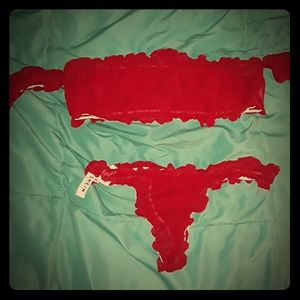 Red Mesh Babydoll Lingerie Never Worn